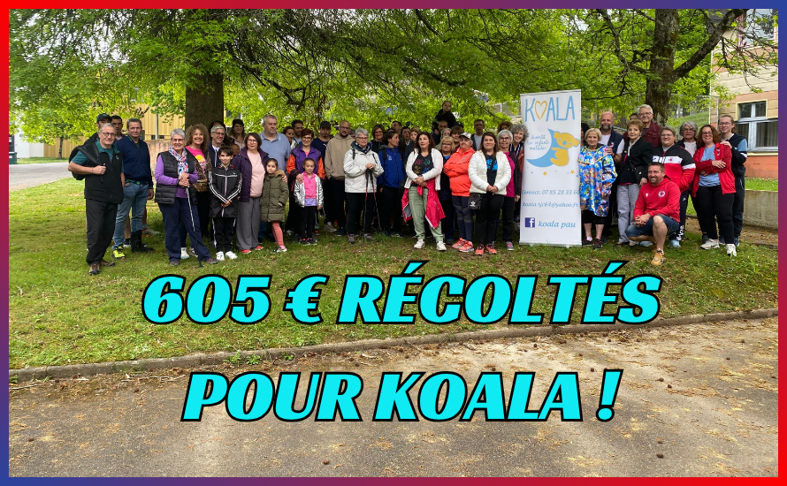 605 € récoltés pour l'association Koala !